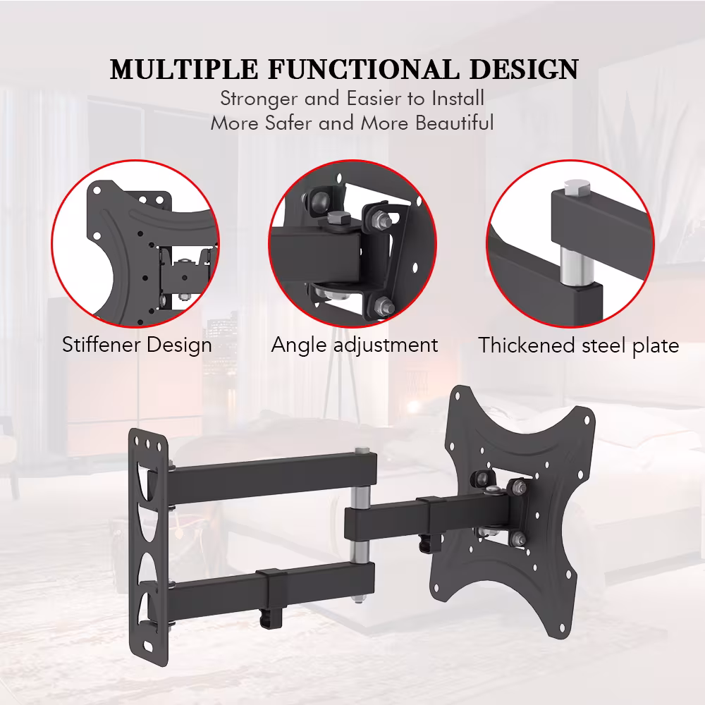 TMX200 Is Adjustable Up And Down 5-12 Degrees With Rotation 180 Degrees, And The Wall-mounted TV Stand Has A Load Capacity Of 30kg