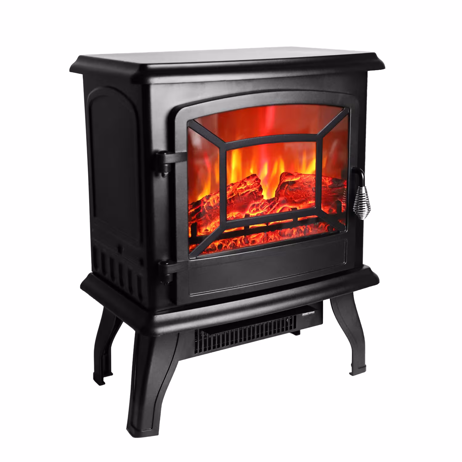 US SF507-17 120V 1400W 17in Fireplace, Black, Iron Sheet, Freestanding-Fake Firewood-Heating Wire