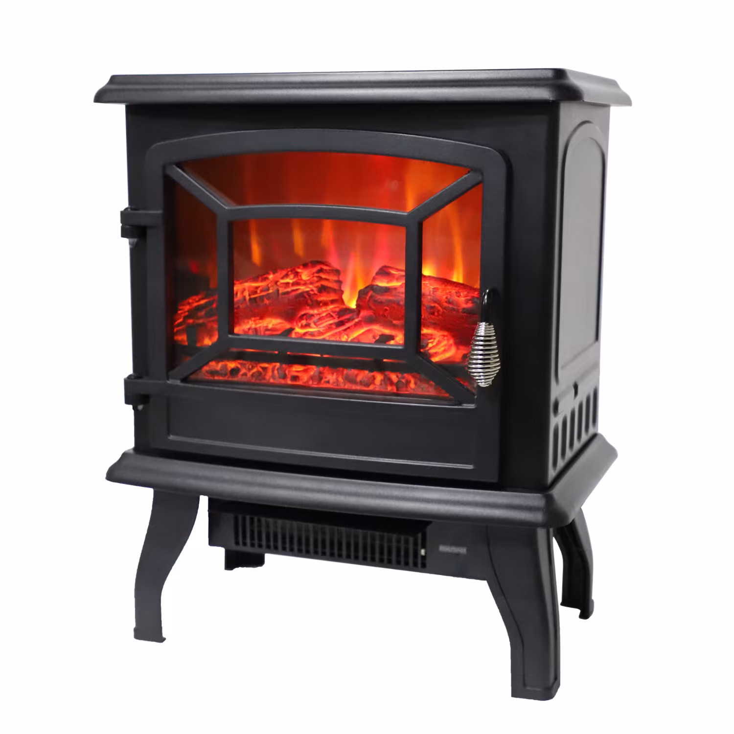 US SF507-17 120V 1400W 17in Fireplace, Black, Iron Sheet, Freestanding-Fake Firewood-Heating Wire