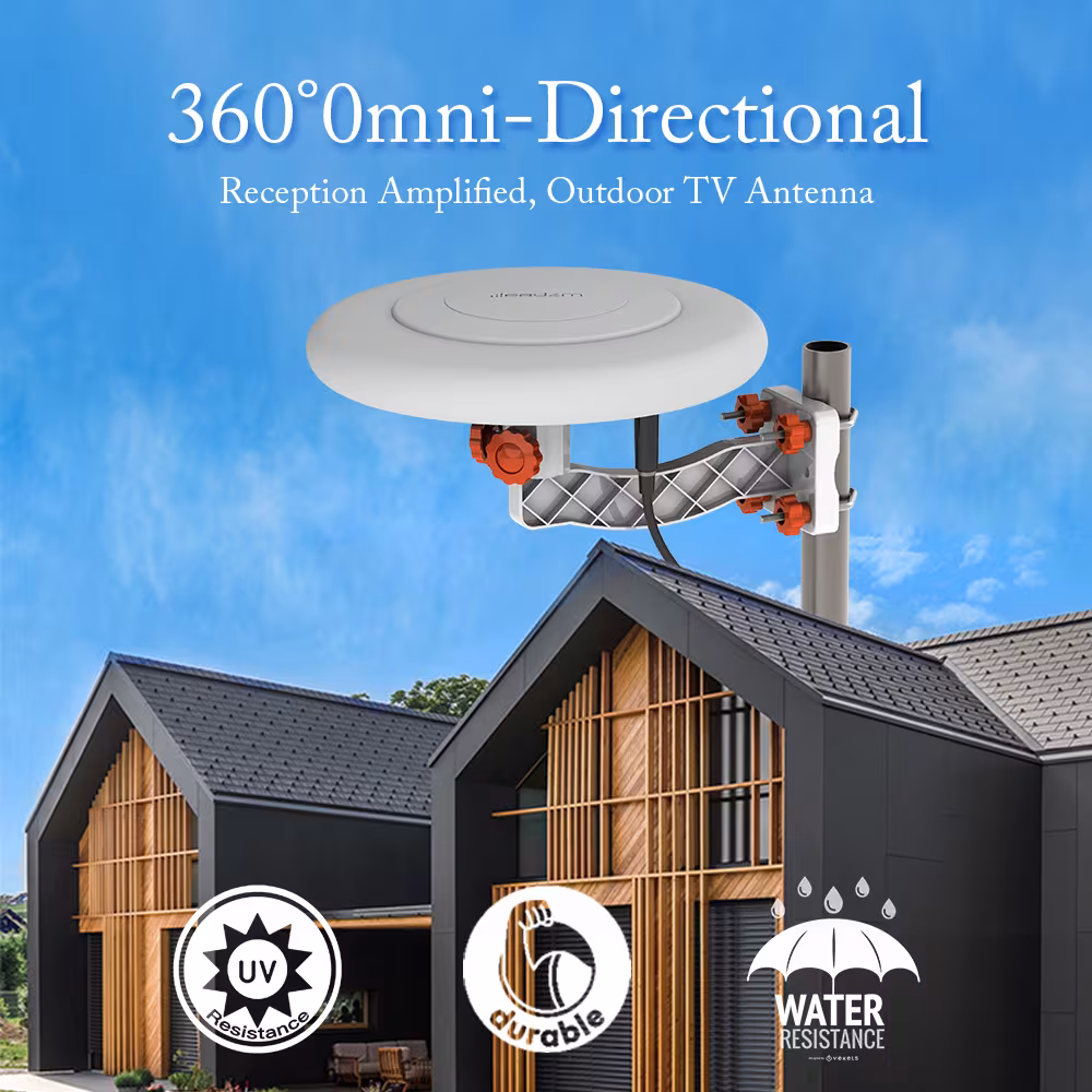TA-A1 360 Degree Steering TV Antenna UV Dual Band 47-860 MHz 15-18dB HD Outdoor, Forbidden Platform - Walmart, Amazon