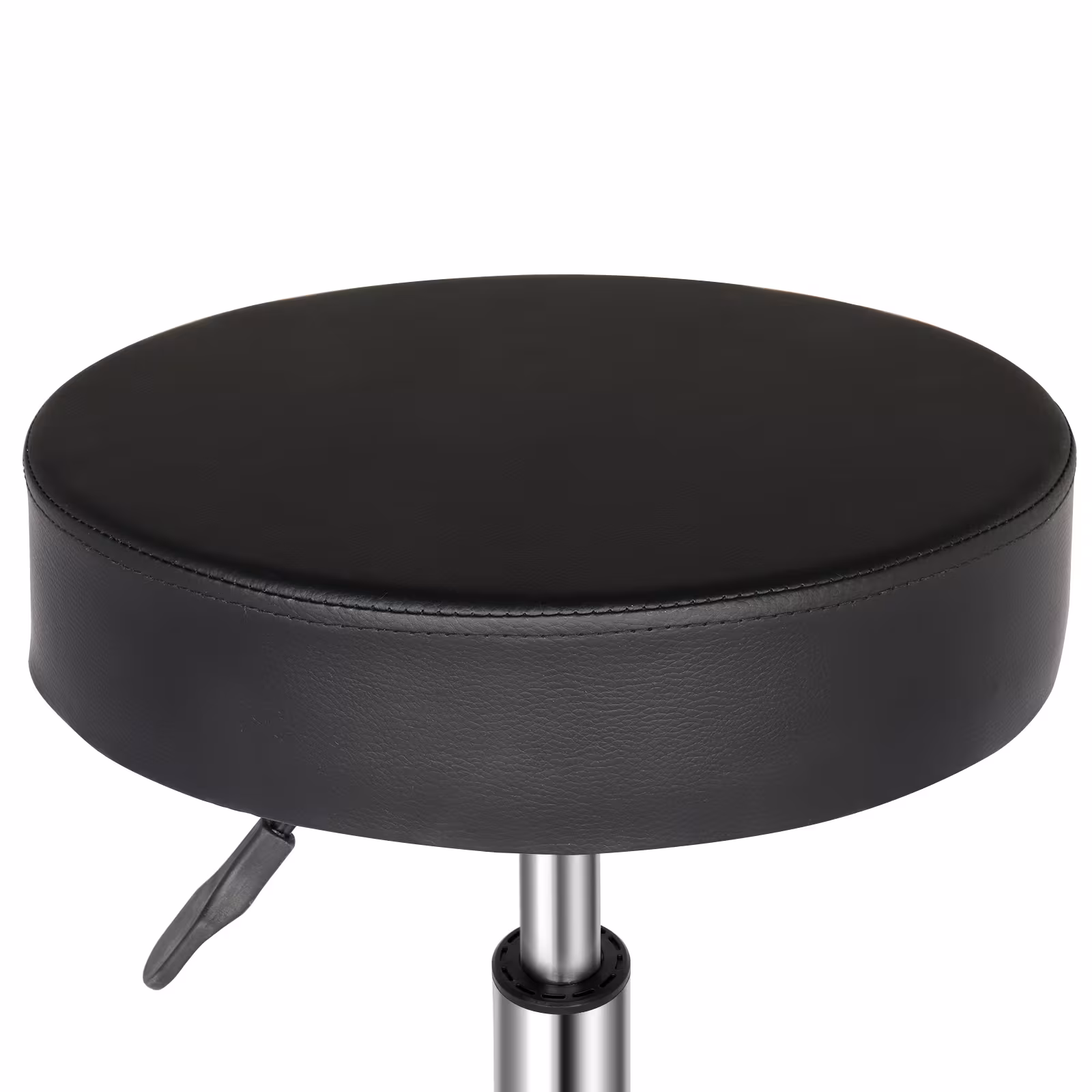 Semi-PU Leather SGS Certified Air Bar Shaped Cotton 8cm Thickness Nylon Wheel 150kg Black Technician Stool Round Cushion
