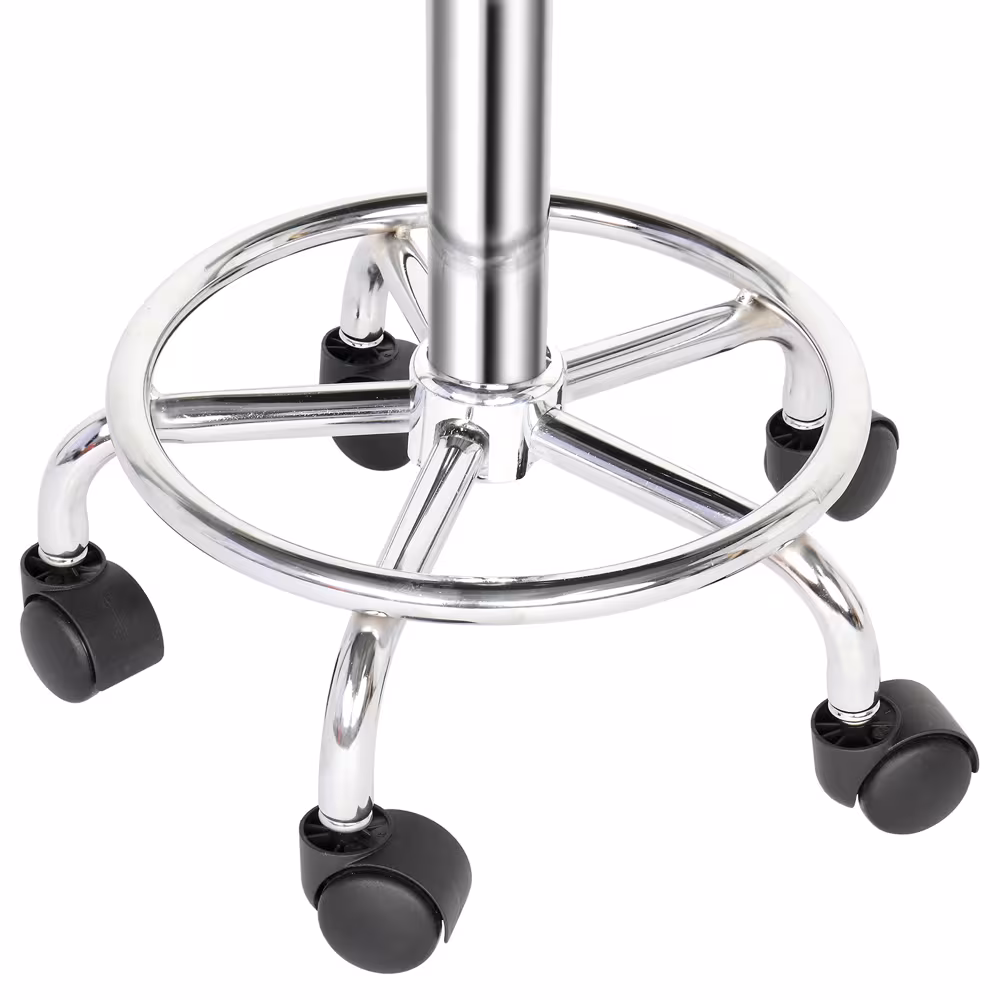 Semi-PU Leather SGS Certified Air Bar Shaped Cotton 8cm Thickness Nylon Wheel 150kg Black Technician Stool Round Cushion