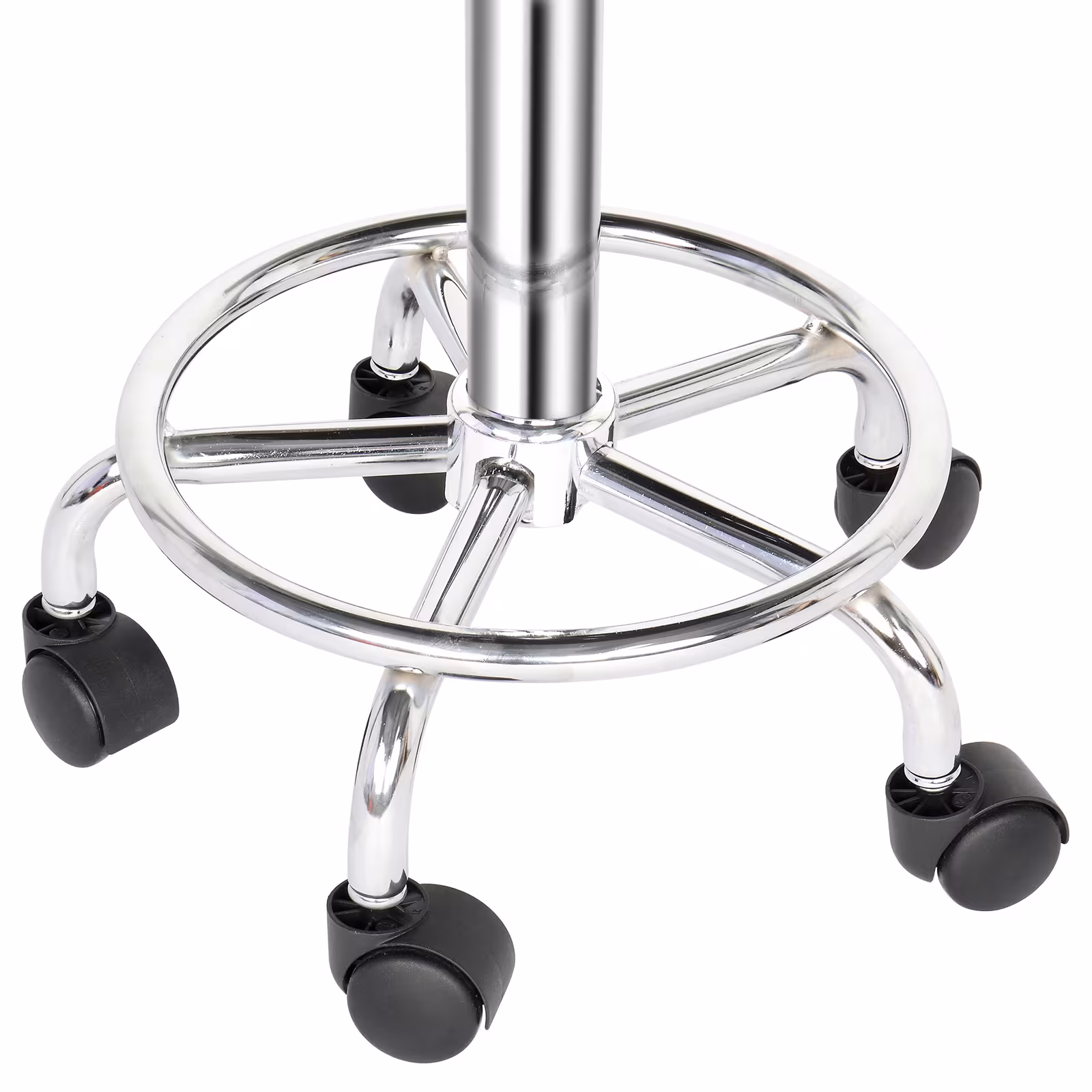 Semi-PU Leather SGS Certified Air Bar Shaped Cotton 8cm Thickness Nylon Wheel 150kg Black Technician Stool Round Cushion