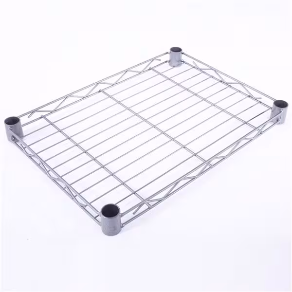 Rectangular Four Story Household Storage Rack, Silver Gray