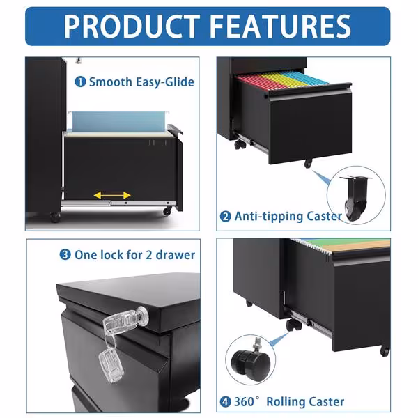 Drawer Metal Mobile Filing Cabinet