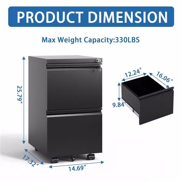 Drawer Metal Mobile Filing Cabinet