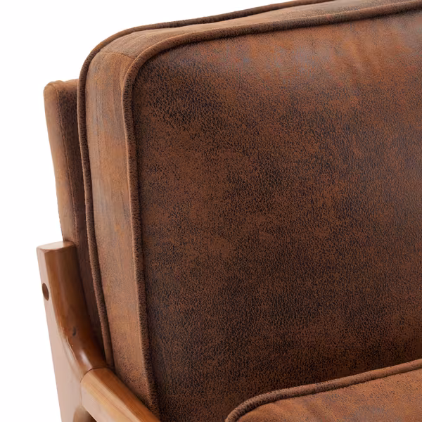Armrests, Single Lounge Chair, Oak, Upholstered, Foil Stamping Cloth, Orange, Interior Lounge Chair, N101
