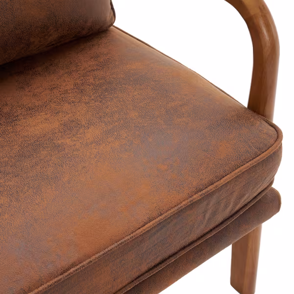 Armrests, Single Lounge Chair, Oak, Upholstered, Foil Stamping Cloth, Orange, Interior Lounge Chair, N101