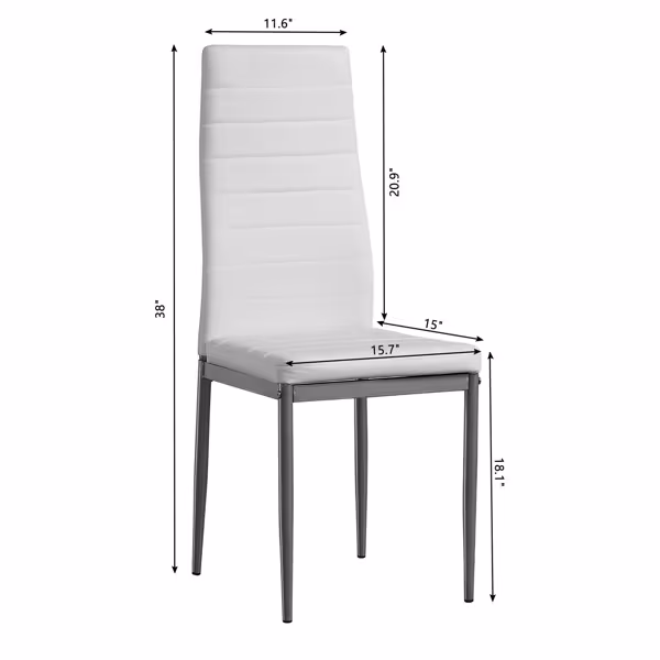 4 PU Leather Dining Chairs