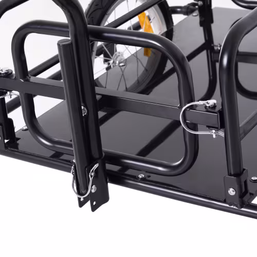 Aosom Bike Cargo Trailer, Bicycle Trailer, Heavy-Duty Bike Wagon Cart, Foldable Compact Storage, With Universal Hitch, 16 Wheels, 88 Lbs. Capacity, Black