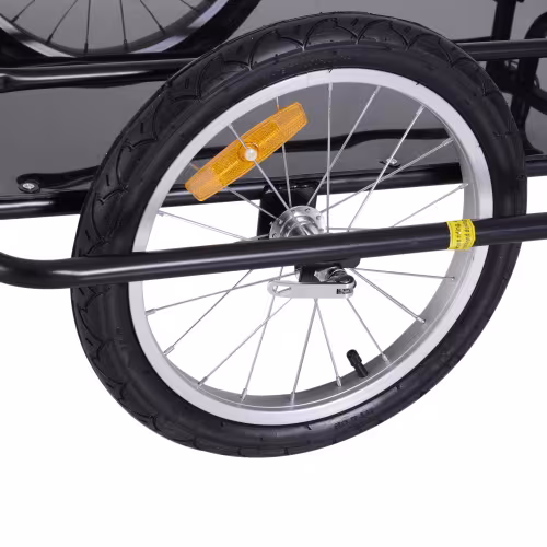 Aosom Bike Cargo Trailer, Bicycle Trailer, Heavy-Duty Bike Wagon Cart, Foldable Compact Storage, With Universal Hitch, 16 Wheels, 88 Lbs. Capacity, Black
