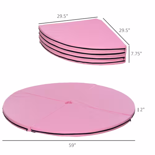 Soozier Pole Dance Mat, 2T X 5W Folding Pole Dance Mat For Home, Lightweight And Foldable, Pink