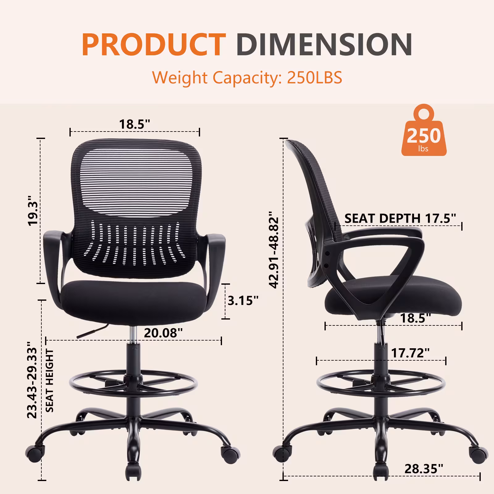 Standing Desk High Office Chair