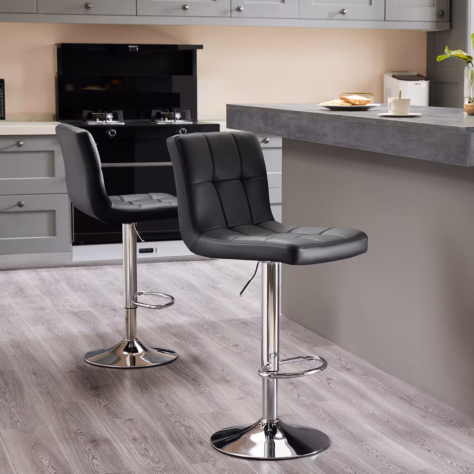 Square Cushion Bar Stool With Backrest