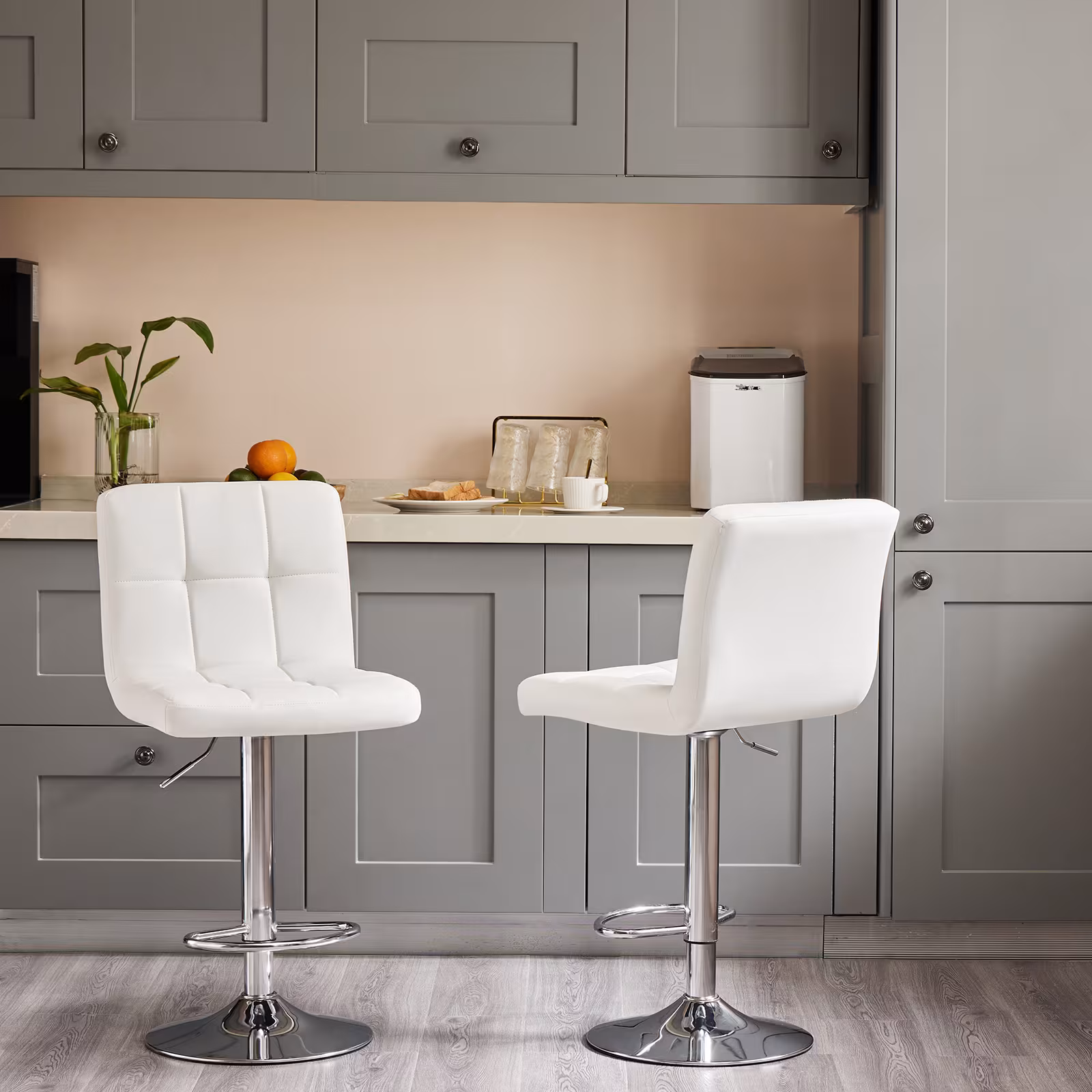 Square Cushion Bar Stool With Backrest