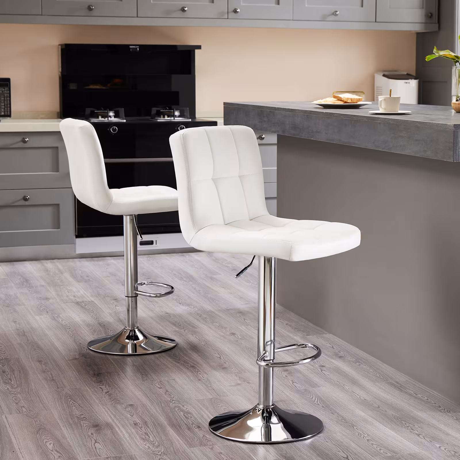 Square Cushion Bar Stool With Backrest