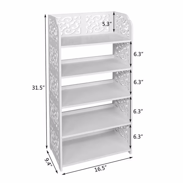 WPC - 5 Layers Carved Shoe Rack - A - 42X24X80cm