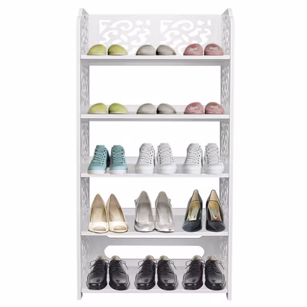 WPC - 5 Layers Carved Shoe Rack - A - 42X24X80cm