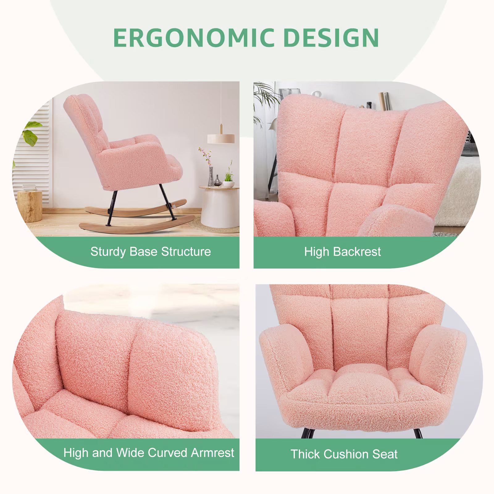 Teddy Fabric Gliding Rocking Chair