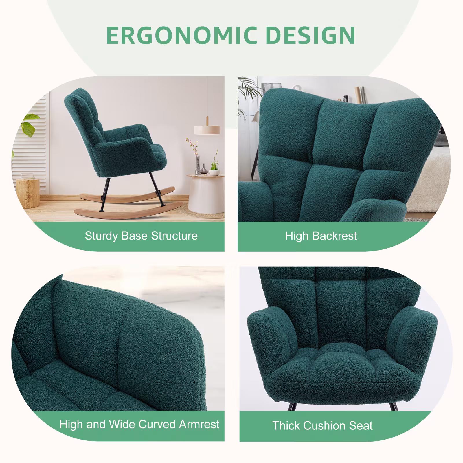 Teddy Fabric Gliding Rocking Chair