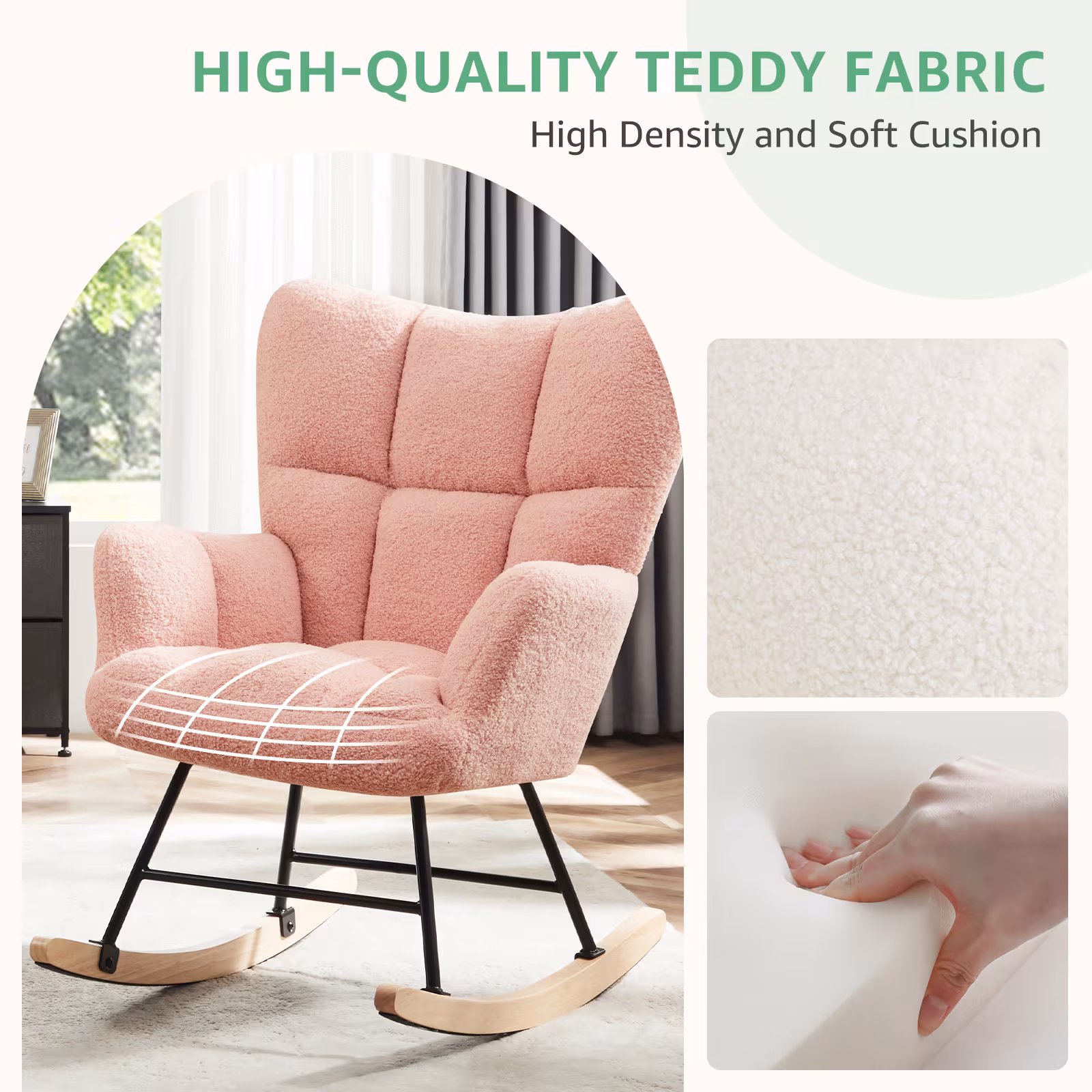 Teddy Fabric Gliding Rocking Chair