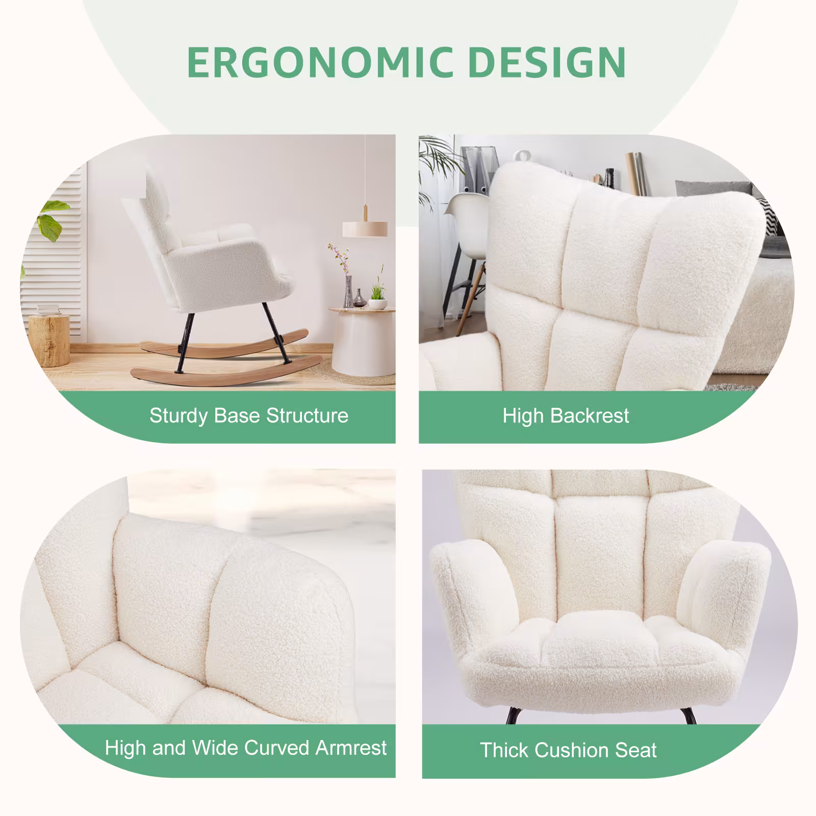 Teddy Fabric Gliding Rocking Chair