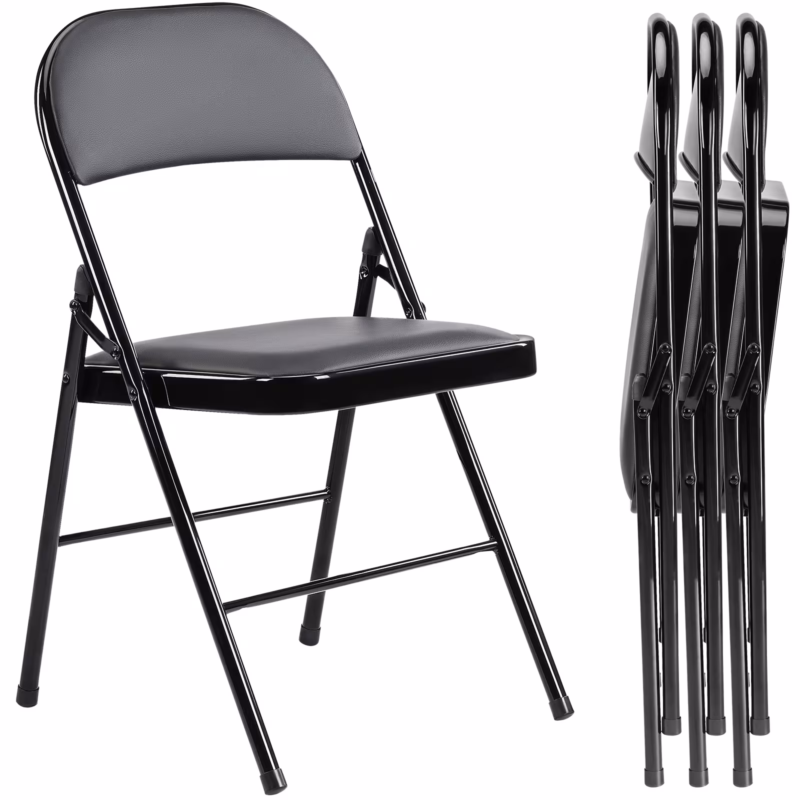 Leather Upholstered Folding Chair