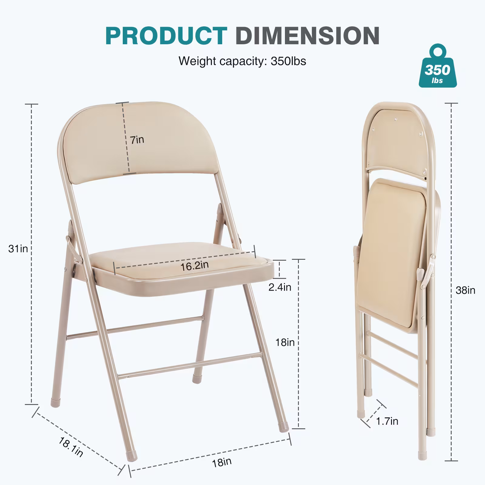 Leather Upholstered Folding Chair