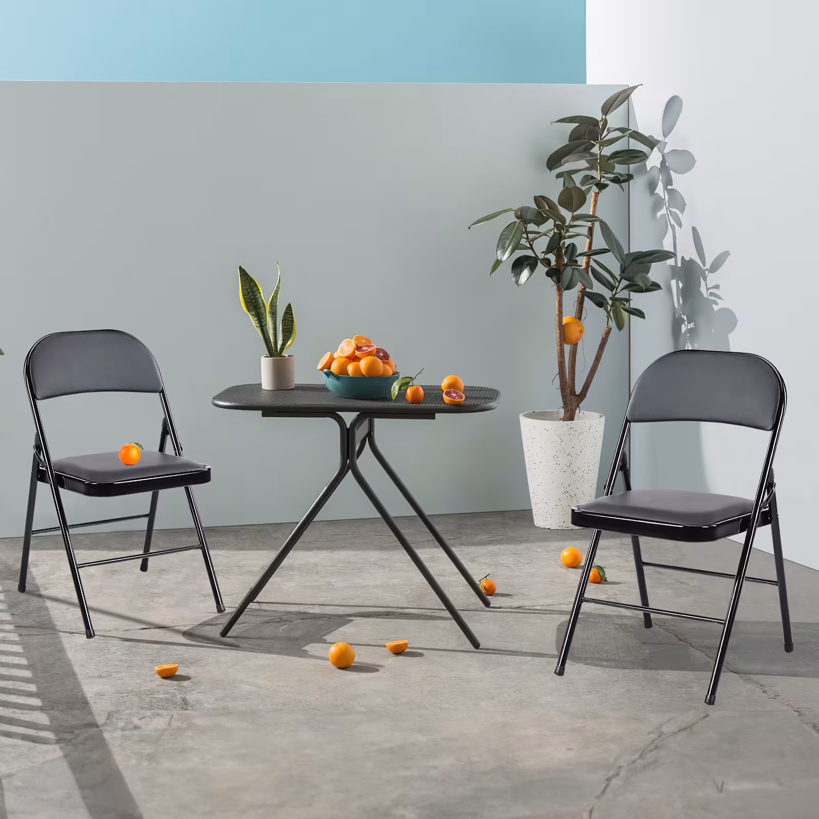 Leather Upholstered Folding Chair