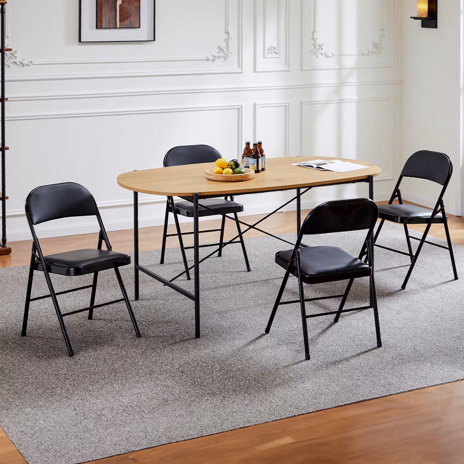 Leather Upholstered Folding Chair