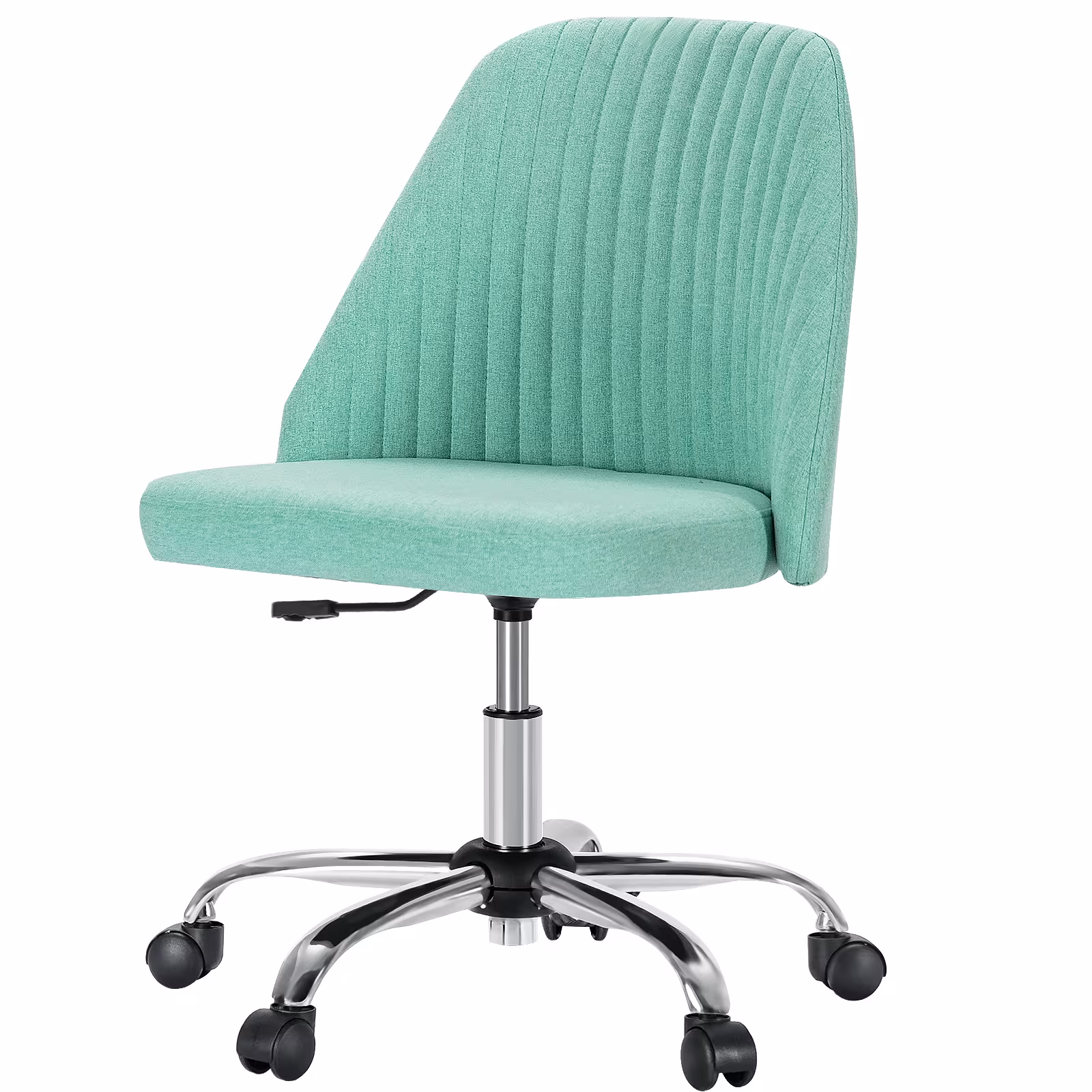 Modern Fabric Armless Adjustable Swivel Office Desk Chairs With Wheels