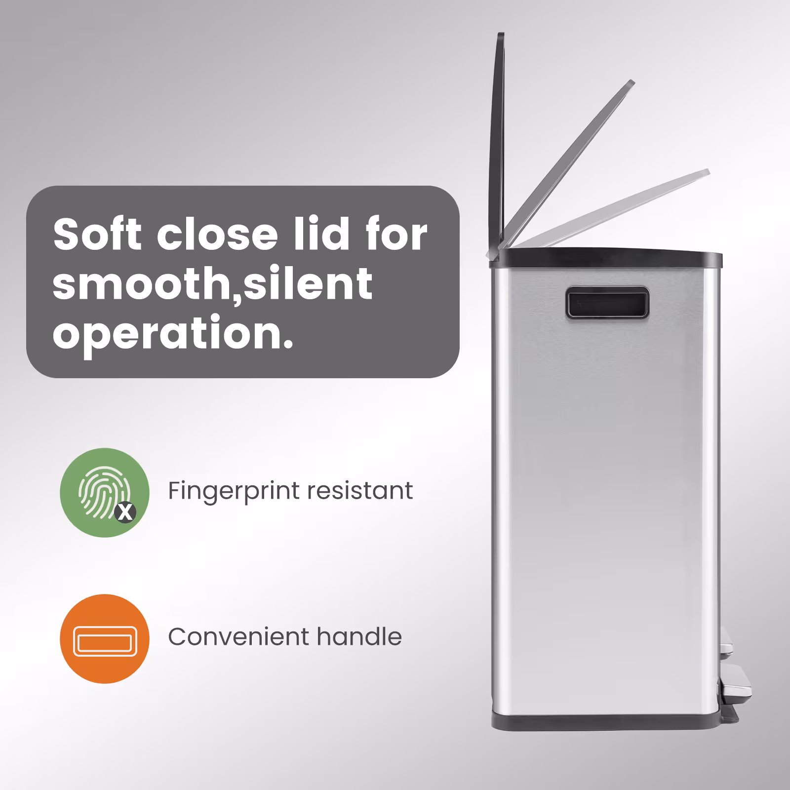 60 Liter Stainless Steel Trash Can