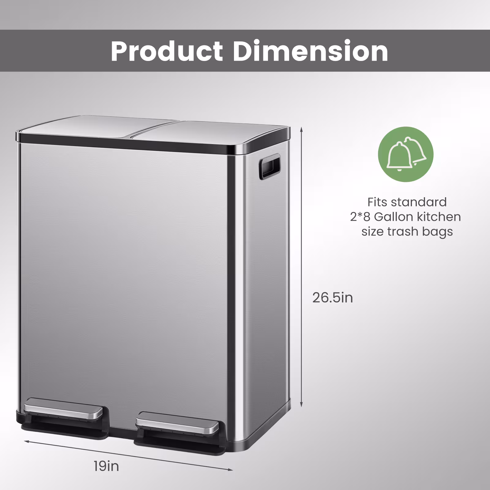 60 Liter Stainless Steel Trash Can