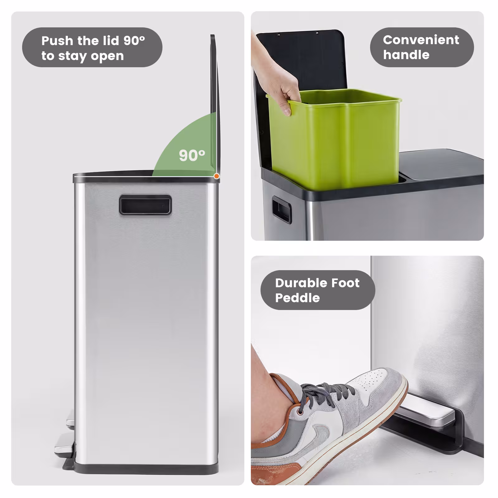 60 Liter Stainless Steel Trash Can