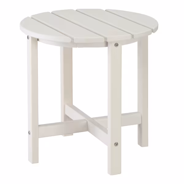 45.5x45.5x45.5cm Single Layer Round White HDPE Side Table