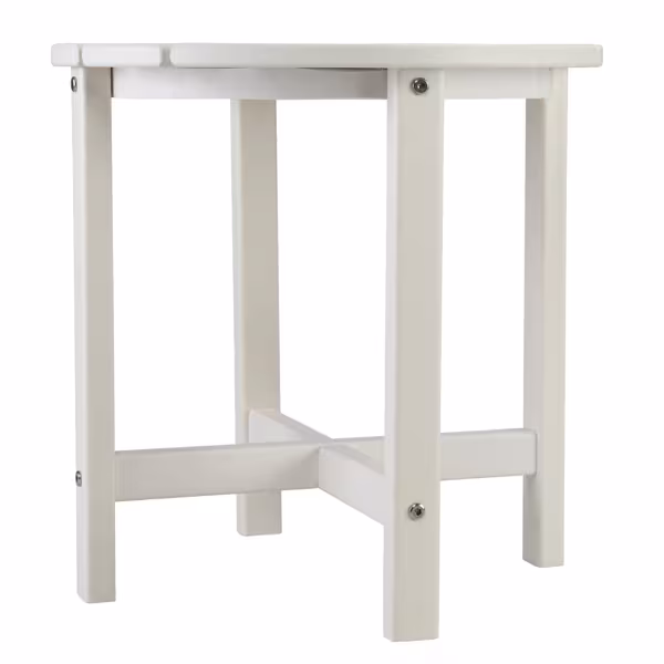 45.5x45.5x45.5cm Single Layer Round White HDPE Side Table