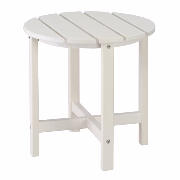 45.5x45.5x45.5cm Single Layer Round White HDPE Side Table