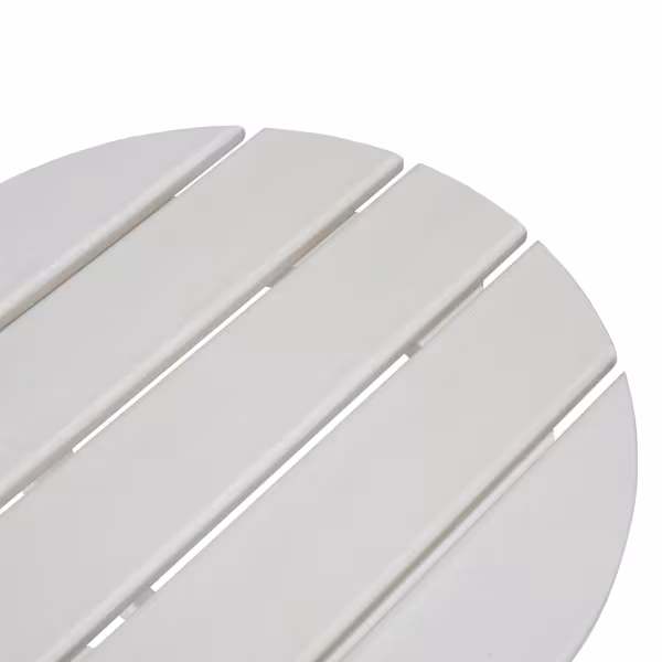 45.5x45.5x45.5cm Single Layer Round White HDPE Side Table