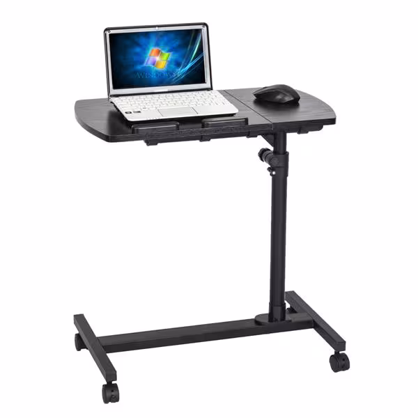 Four Wheel All Black Household Multifunctional Lifting Computer Desk