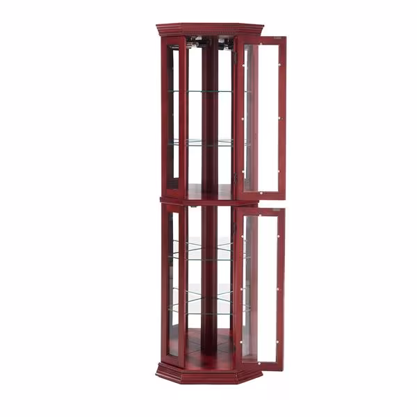 Corner Rare Cabinet With Lamp Corner Display