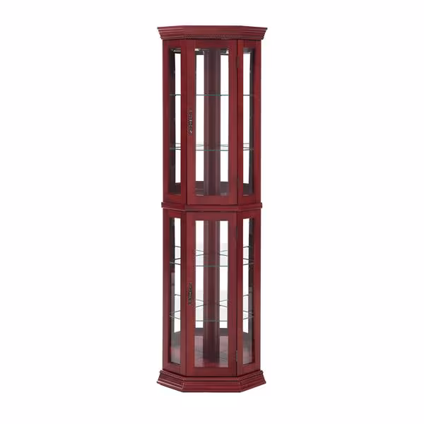 Corner Rare Cabinet With Lamp Corner Display