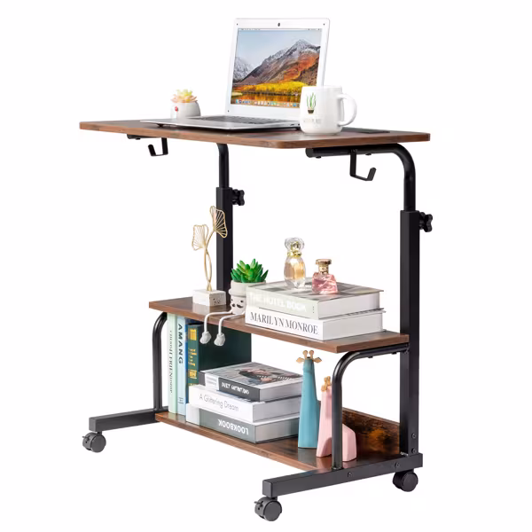 Retro Brown Adjustable Computer Desk