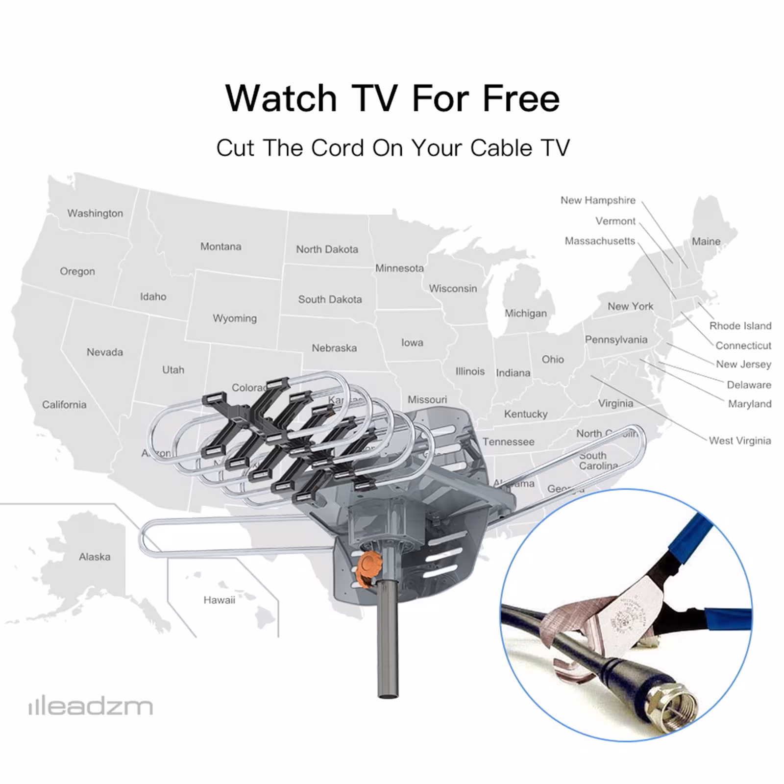 Outdoor Antenna, Without Bracket, 360 Degree Rotation Of US Spec