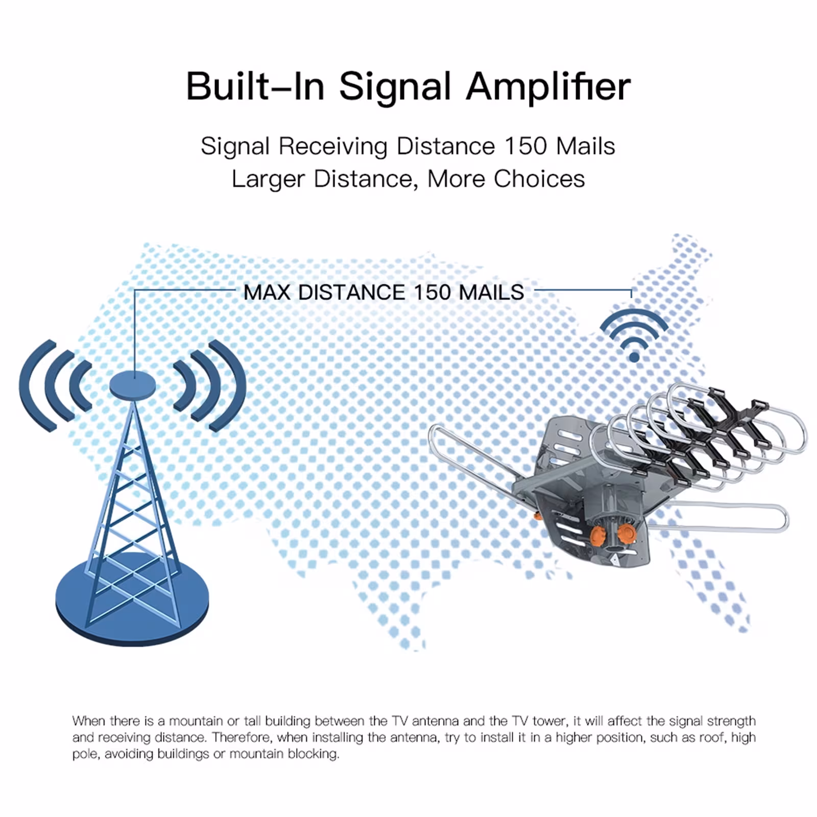 Outdoor Antenna, Without Bracket, 360 Degree Rotation Of US Spec