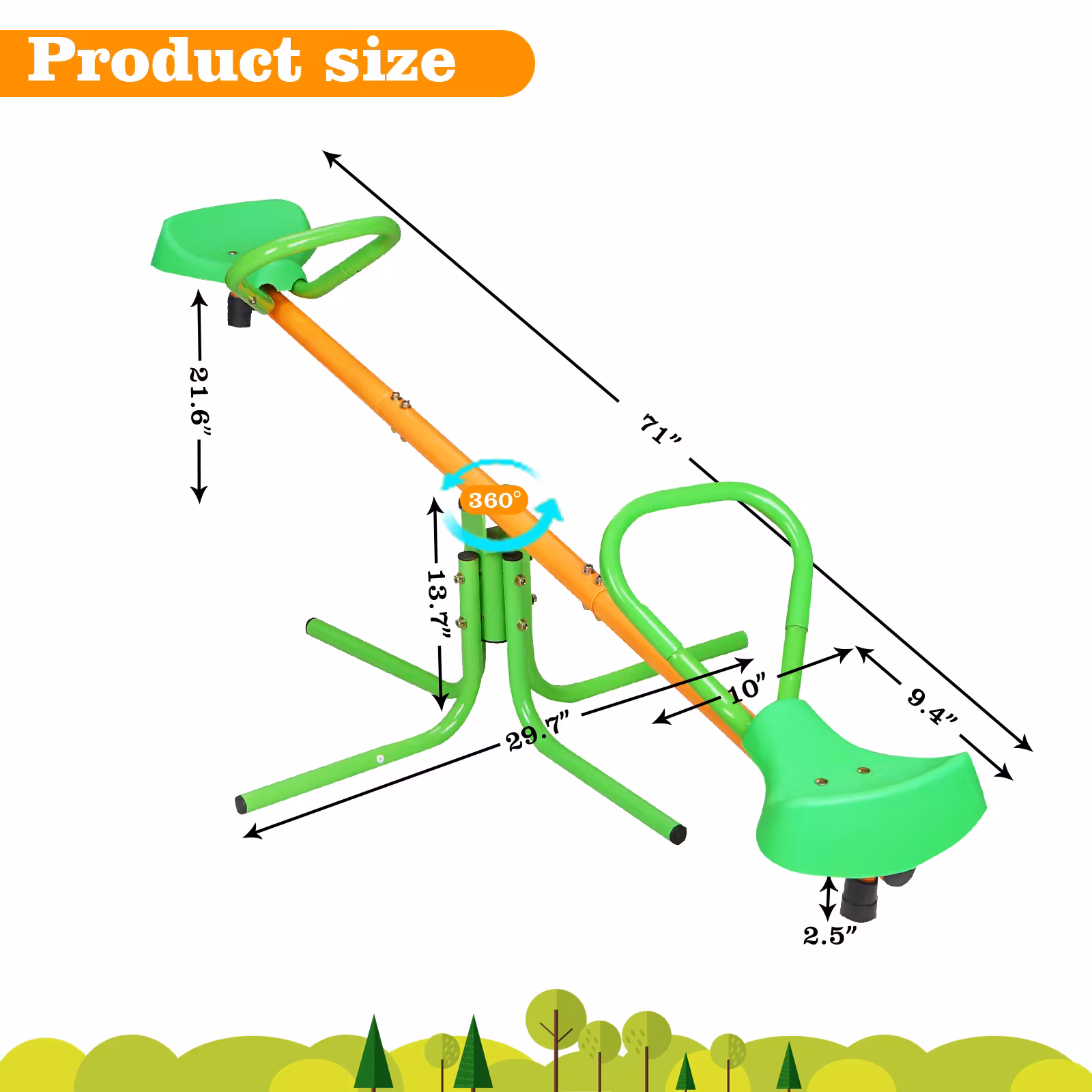 360 Degree Rotating Outdoor Children's Rotating Seesaw