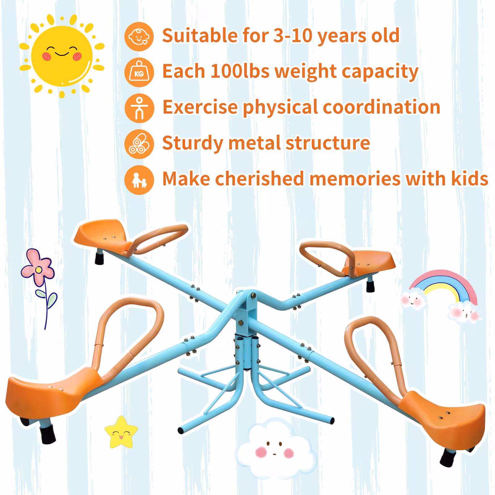 Outdoor Children's Rotating Seesaw