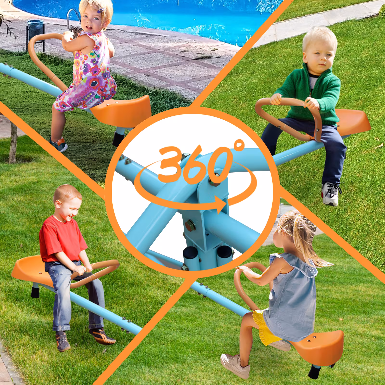 Outdoor Children's Rotating Seesaw