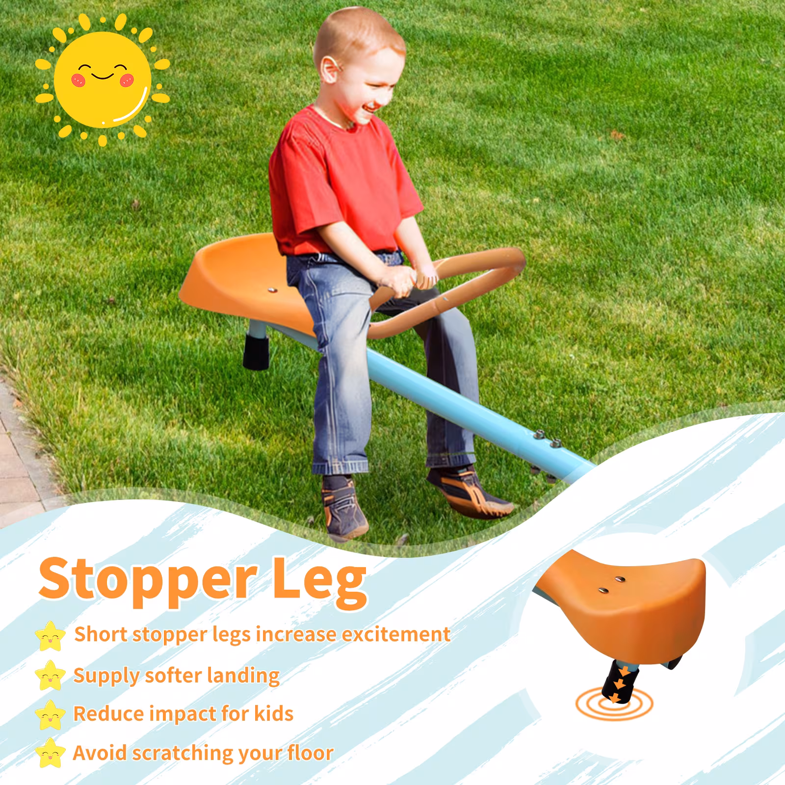 Outdoor Children's Rotating Seesaw