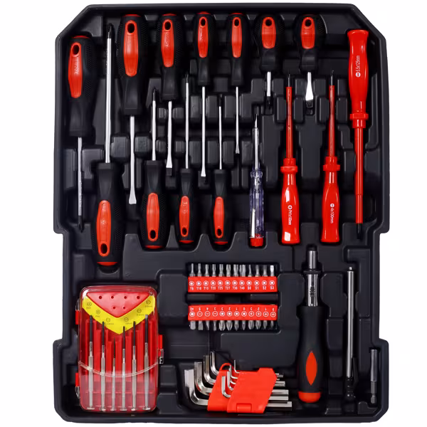 969 Piece Men's Home Repair Tool Set, Tool Box Organizer With 4 Drawers, Universal Household Tool Set With Rolling Tool Box