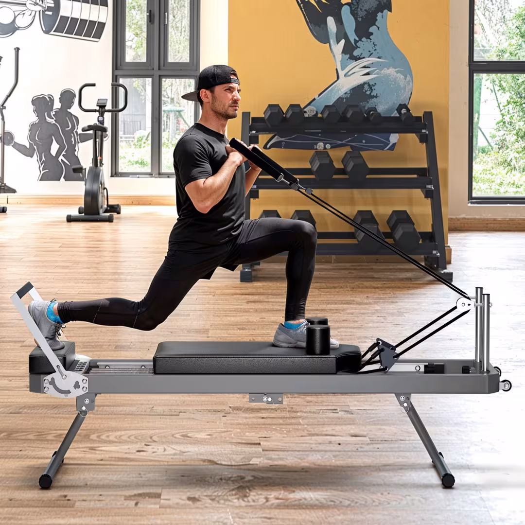 Pilates Core Bed, Foldable Home High Quality, Yoga Studio Same Commercial Fitness Equipment, Black
